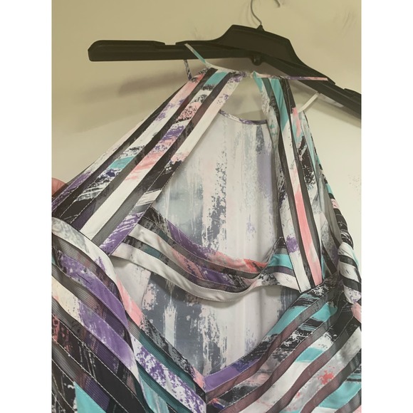 Parker Orion Multicolored Dress Sleeveless Women's Halter Dress Size Medium - Picture 6 of 7
